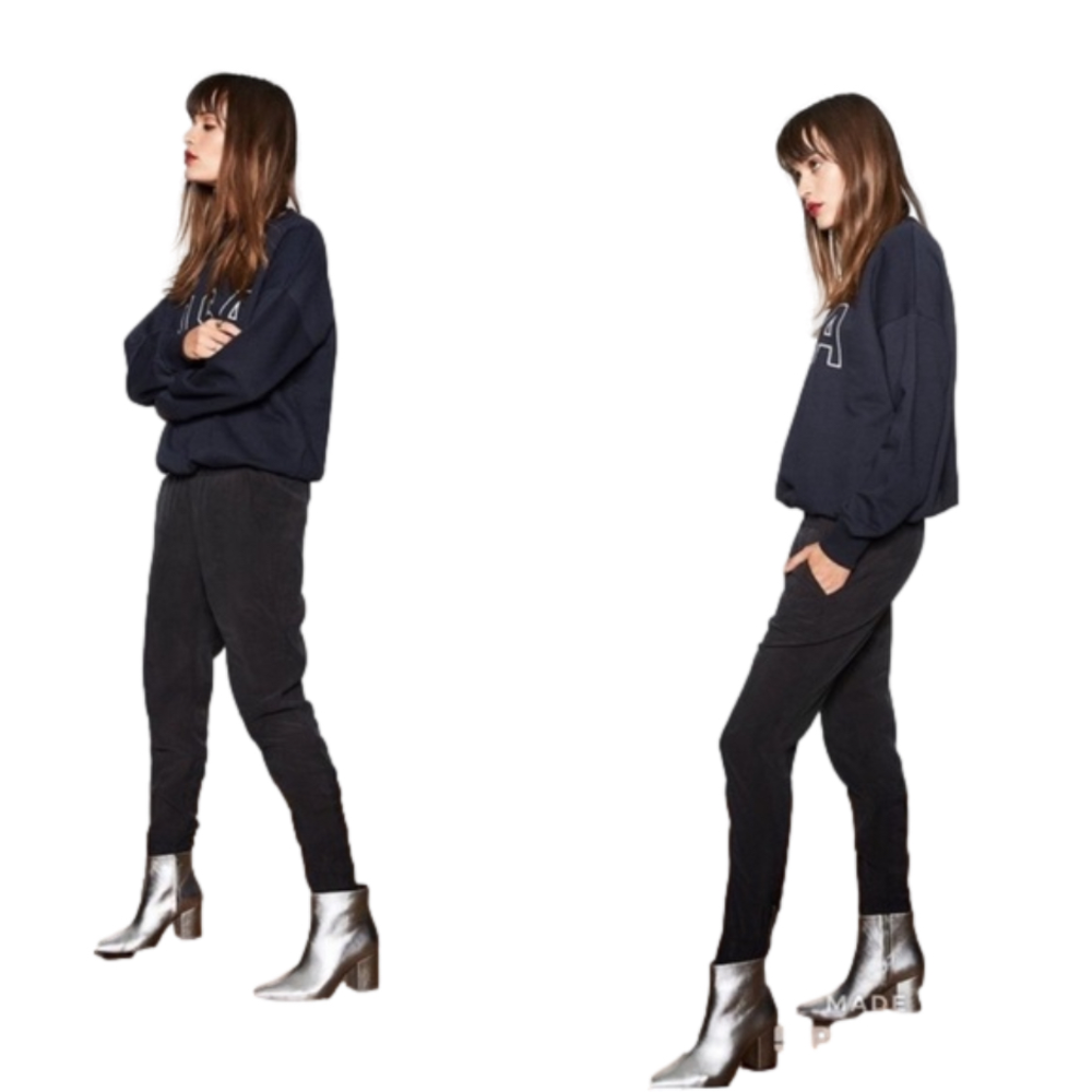 Anine Bing Pants | Crop Zip Jogger | Color: Black | Size: XS